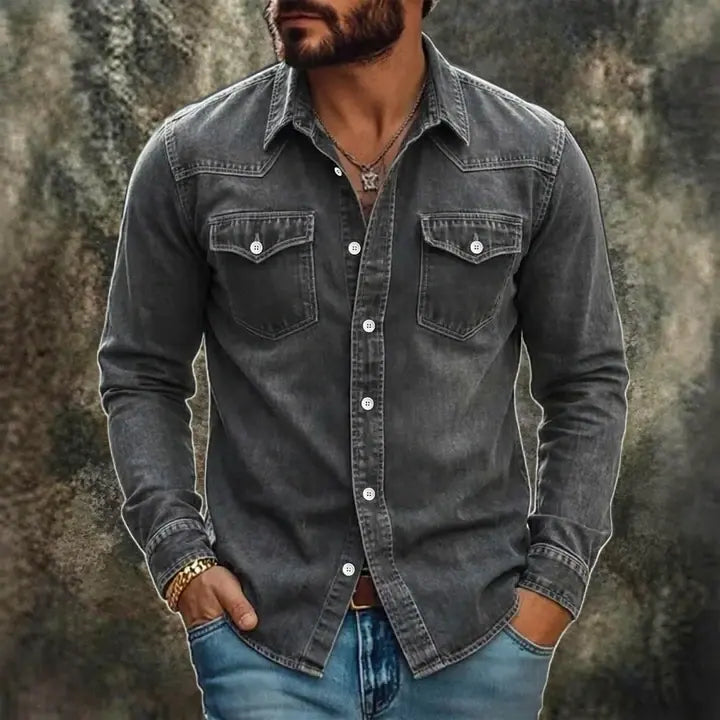 Garment-Dyed Long-Sleeve Shirt