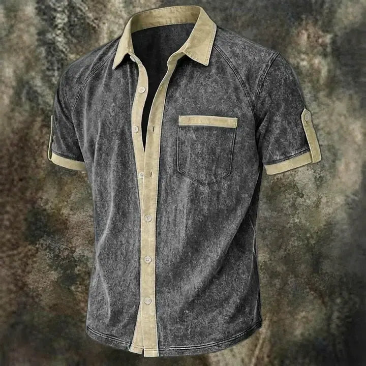 Short-Sleeve Denim Shirt