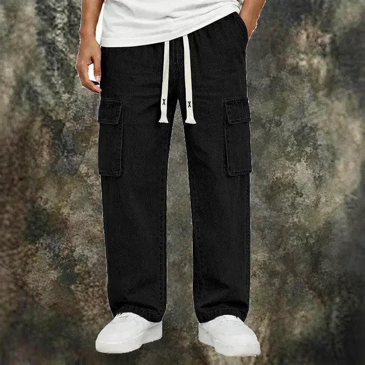 Drawstring Cargo Jeans