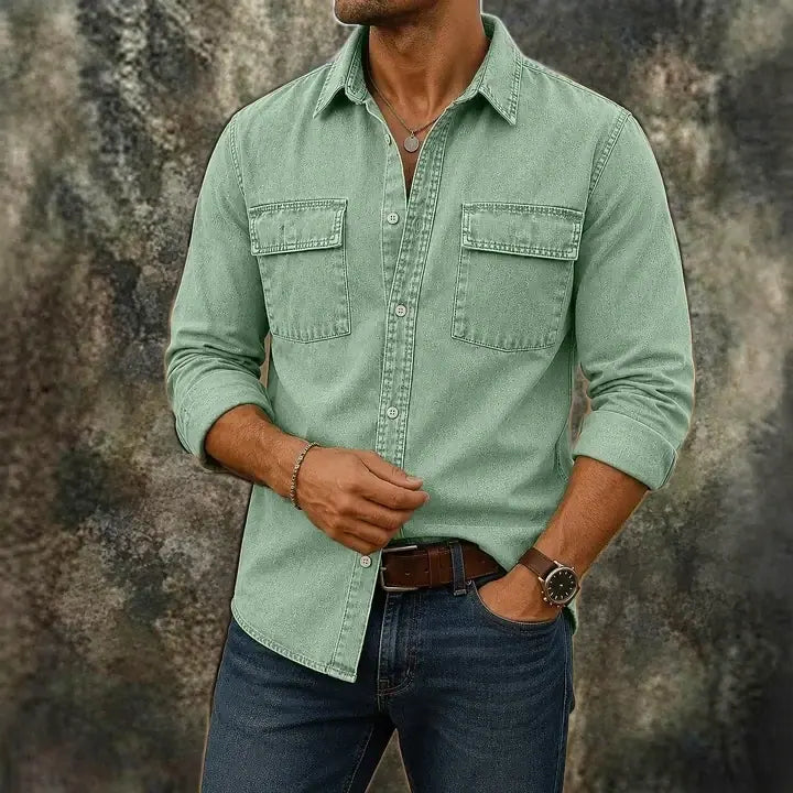 Long-Sleeve Denim Shirt