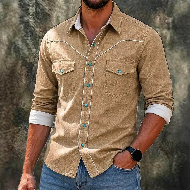 Long-Sleeve Denim Shirt