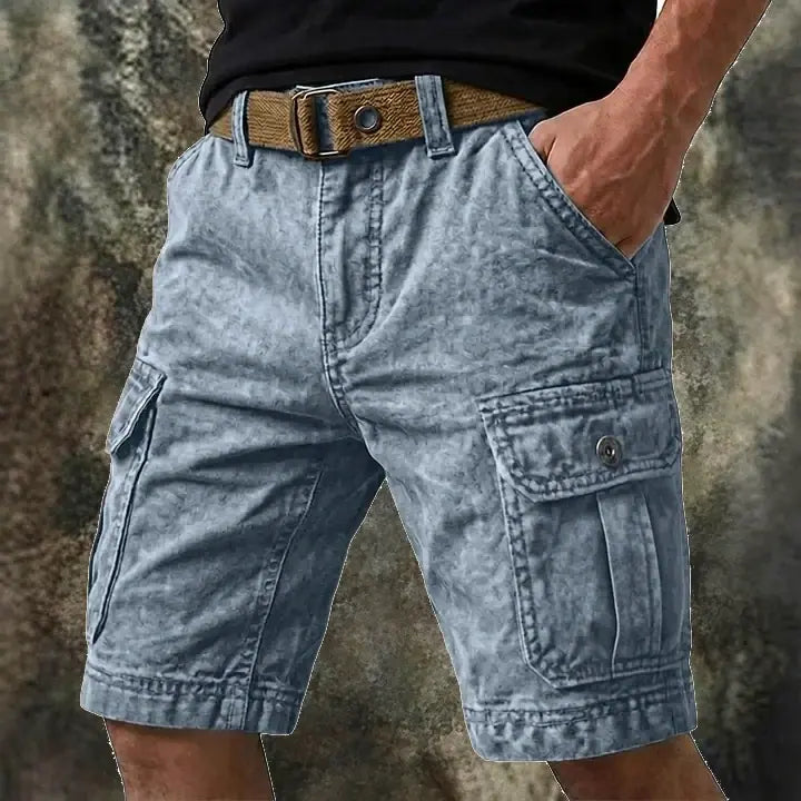 Acid-Wash Cargo Shorts