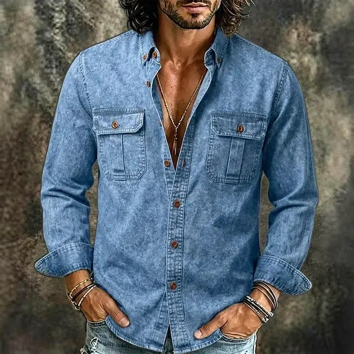 Long-Sleeve Denim Shirt